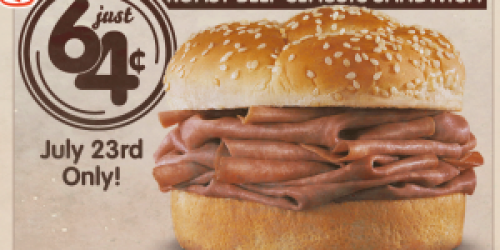 Arby’s: Roast Beef Sandwich 64¢ (Tomorrow Only)