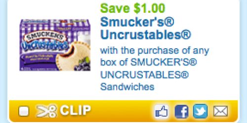 New High-Value $1/1 Smucker’s Uncrustables Coupon = Only $1.50 at Walmart