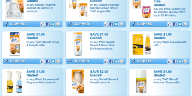 Coupons.com: Quite a Few Glade Coupons to Print + Walmart & Target Deal Scenarios