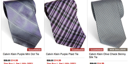 Men’s Warehouse: *HOT* Calvin Klein Ties Only $7.48 Each–Reg. $59.50 + More Deals