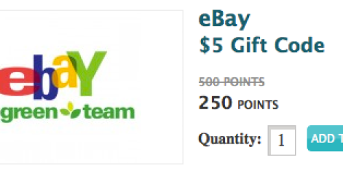 Recyclebank: $5 eBay Gift Code Only 250 Points (Regulary 500!)