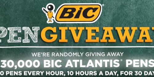 Reminder: Win FREE BIC Atlantis Pen (Facebook) + $1/2 BIC Stationery Coupon