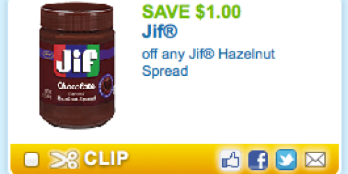 $1/1 Jif Hazelnut Spread Coupon (Reset?!) = Possibly Only $0.50 Each at Walmart