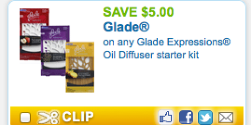 *HOT* $5/1 Glade Expressions Oil Diffuser Coupon & $3/1 Fragrance Mist Coupon (New Link!)