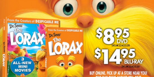 RC Willey: The Lorax DVD Only $8.95 OR Blu-ray Combo Pack Only $14.95 (Today Only!)
