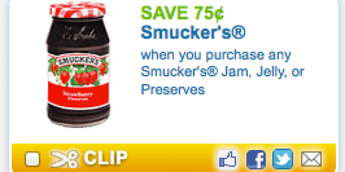 New $0.75/1 Smuckers Jelly, Jam or Preserves Coupon = Only $0.67 at Walmart