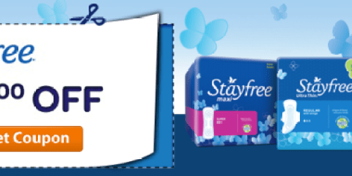 $1/1 Stayfree Coupon – No Size Restrictions