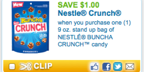 New $1/1 Nestle Buncha Crunch Stand Up Bag Coupon = Only $1.69 at Walgreens (Thru 8/18)