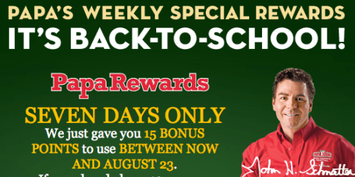 Papa John’s Rewards: Check Your Account for 15 Free Points (Could Mean Free Pizza for You!)
