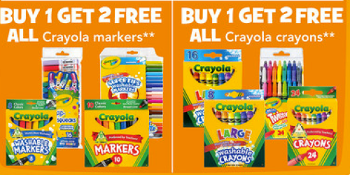 Toys R Us: All Crayola Markers & Crayons on Sale Buy 1 Get 2 FREE