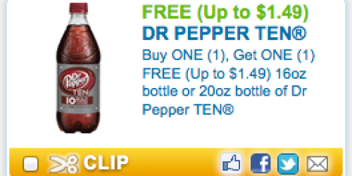 Rare Buy 1 Get 1 Free Dr. Pepper TEN Coupon (New Link!)
