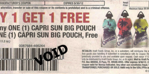 Rare Buy 1 Get 1 FREE Capri Sun Big Pouch Coupon (In Select Newspapers)