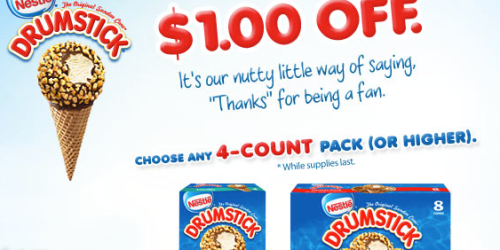 High Value $1/1 Nestle Drumstick Cones or Nestle Frozen Snacks Coupon