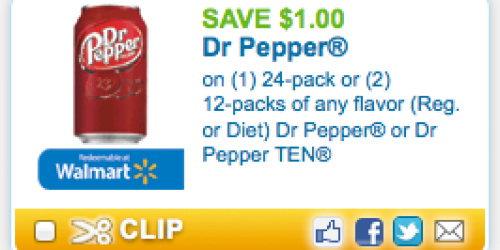 *HOT* $1/2 Dr. Pepper 12pk Coupon = ONLY $0.75-$1.25 Each at Target (Through 9/1)