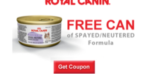 Request Coupon for a FREE Can of Royal Canin Spayed/Neutered Formula (Facebook)