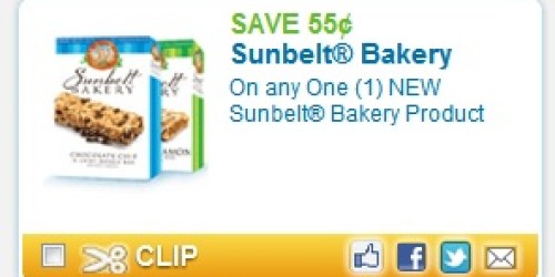 Rare $0.55/1 Sunbelt Bakery Product Coupon = Great Deal on Snack Bars at Walmart