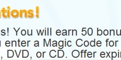 Disney Movie Rewards: 50 Point Bonus Code Offer