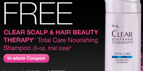 CVS Beauty Club Members: Possible FREE 3oz Clear Total Care Shampoo Coupon