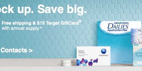 Free $15 Target Gift Card w/ Contact Lenses Purchase (+ Print Coupon for Free 30 Day Supply!)