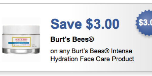 High Value $3/1 Burt’s Bees Intense Hydration with Clary Sage Coupon (Facebook)