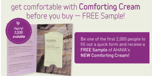 FREE Sample of AHAVA’s New Comforting Cream (Facebook – 1st 2,000!)
