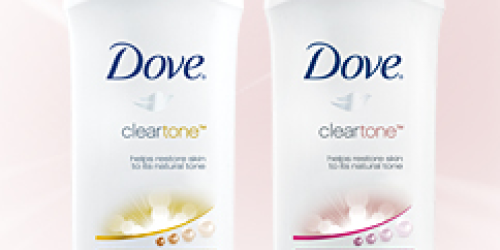 Free Sample Dove Clear Tone Deodorant