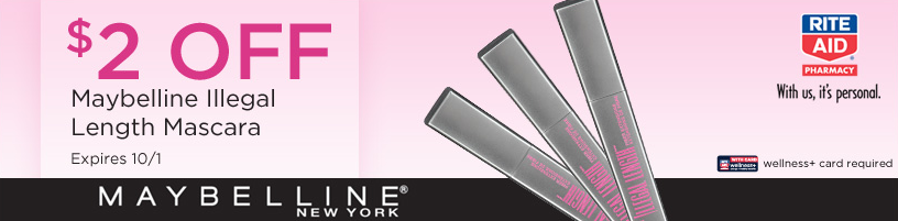Rite Aid: $2/1 Maybelline Illegal Length Mascara Coupon (1st 10,000)