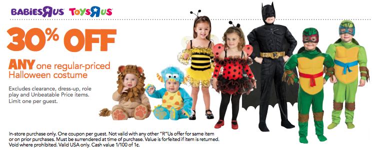 Babies R Us & Toys R Us: 30% Off Any One Regular Priced ...