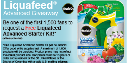 *HOT* FREE Miracle Gro Liquafeed Advanced Starter Kit (1st 1,500 – Facebook!)