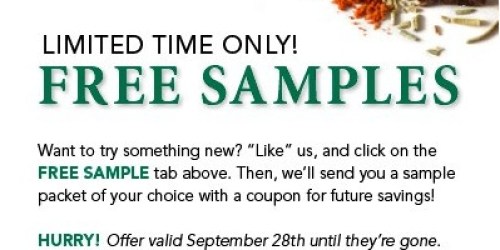 Free Sample Packet from The Spice Hunter (Facebook)