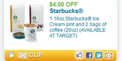 Rare $4 Off Starbucks Ice Cream AND 2 Bags of 20 oz. Coffee Coupon