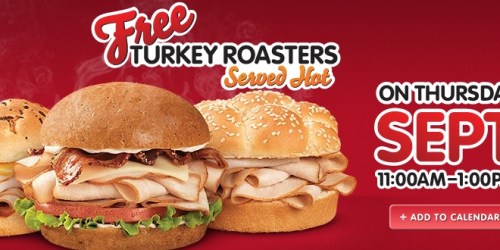 Arby’s: FREE Hot Turkey Roasters Sandwich (11AM-1PM, Tomorrow Only)