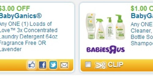 Babies R Us: BabyGanics Laundry Detergent 64 oz. Only $4.49 each (Regularly $14.99!)