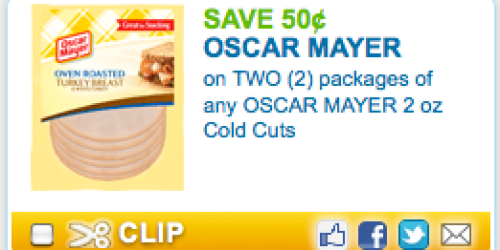Rare $0.50/2 Oscar Mayer Cold Cuts Coupon