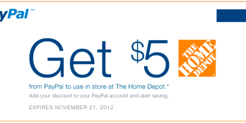 *HOT* FREE $5 at Home Depot (Added to PayPal Account) – Available for a Limited Time