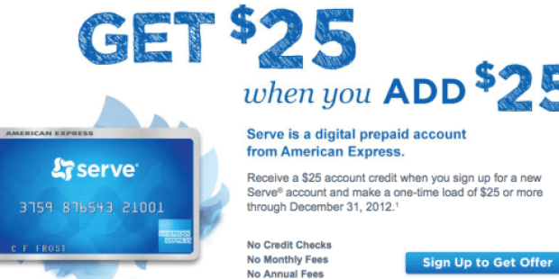 Serve.com: Open Free Account, Add $25 and Get $25 for Free (New Serve Accountholders Only)