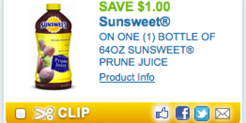 New $1/1 Sunsweet Prune Juice Coupon = As Low As $1.50 Per Bottle at Rite Aid Starting 10/21