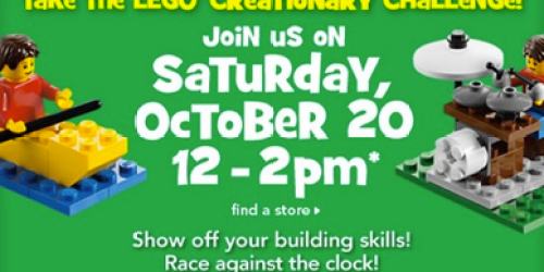 Toys R Us: LEGO Creationary Challenge Event for Kids (October 20th) + LEGO Sale