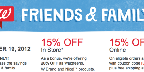Walgreens.com: 15% Off Friends & Family Sale = 8 Packs of Training Pants Only $28 Shipped