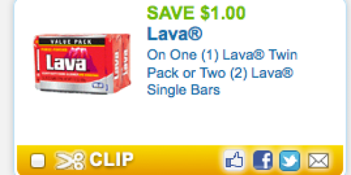 $1/1 Lava Twin Pack Coupon = $0.97 at Walmart