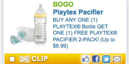 Coupons.com: Rare Buy 1 Playtex Bottle and Get 1 Free Playtex Pacifier 2-Pack Coupon