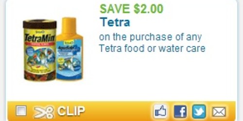 Rare $2/1 Tetra Food or Water Care Coupon