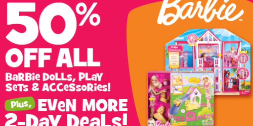 Toys R Us: 50% Off ALL Barbie Dolls, Play Sets & Accessories + More