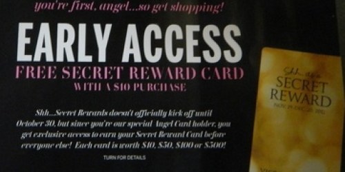 Victoria’s Secret: Secret Reward Cards are Back for Angel Card Holders (10/15-10/29)