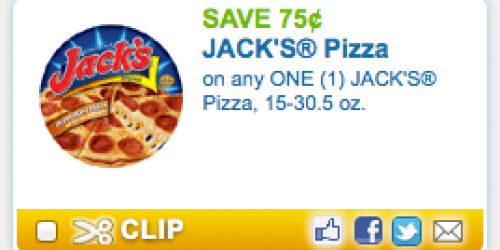 Rare & High Value $0.75/1 JACK’S Pizza Coupon