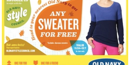 Crowdtap: Free Old Navy Sweater for You and a Friend (Apply by November 13th!)