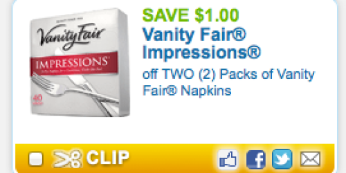New Vanity Fair Napkins Coupon