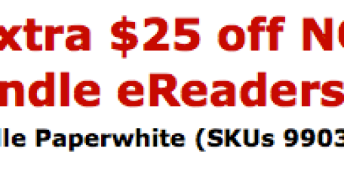 Staples: $25 Off NOOK or Kindle eReader (Today Only) = Kindle WiFi w/ Special Offers only $44