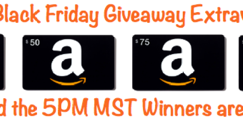 HIP’s Black Friday Giveaway Extravaganza 5PM MST Winners (One Hour to Claim Your Prize!)