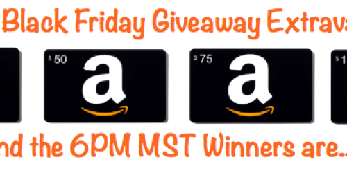 HIP’s Black Friday Giveaway Extravaganza 6PM MST Winners (One Hour to Claim Your Prize!)